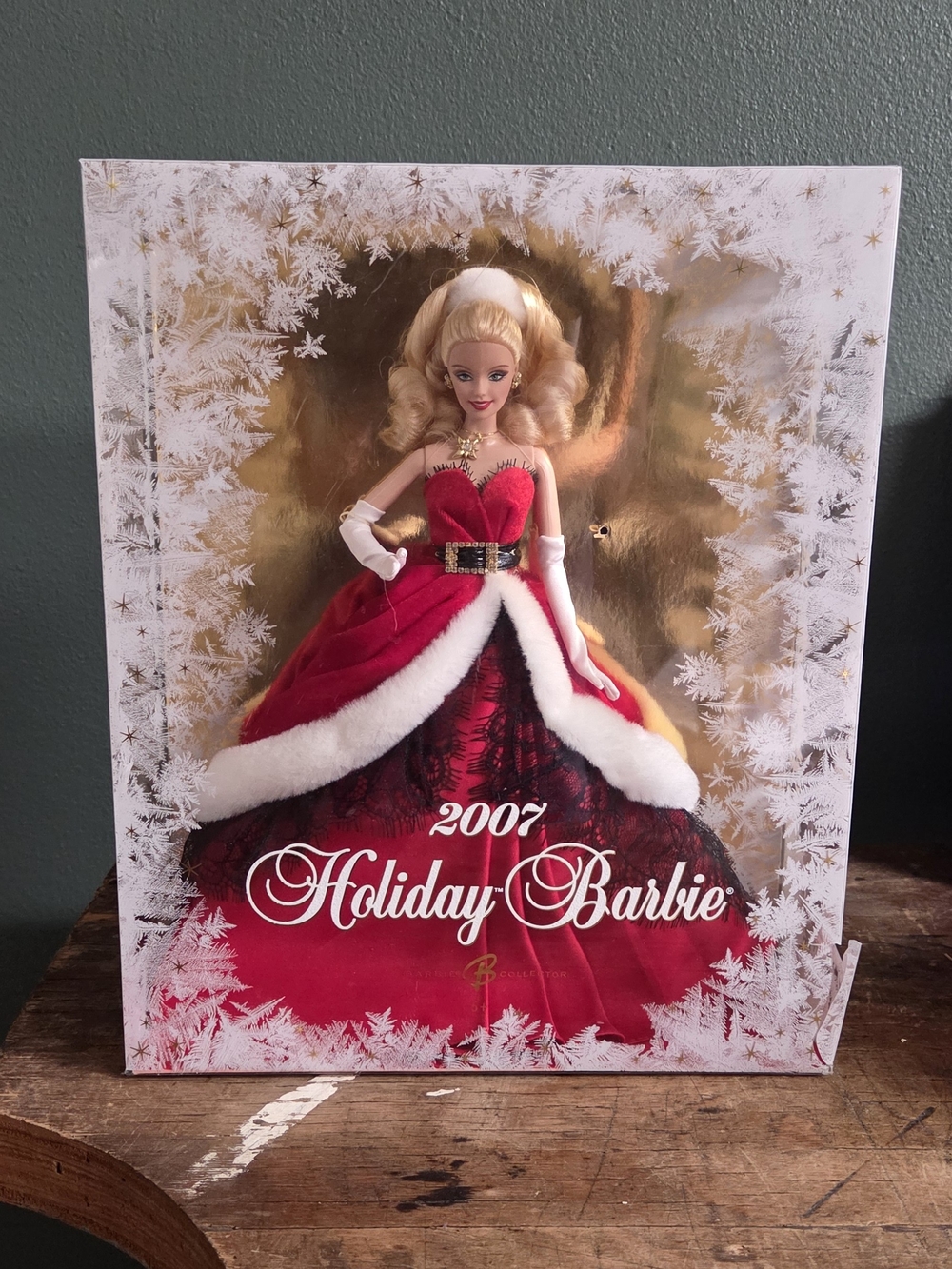 Barbie Holiday Doll in Red and White Fur-Trimmed Gown